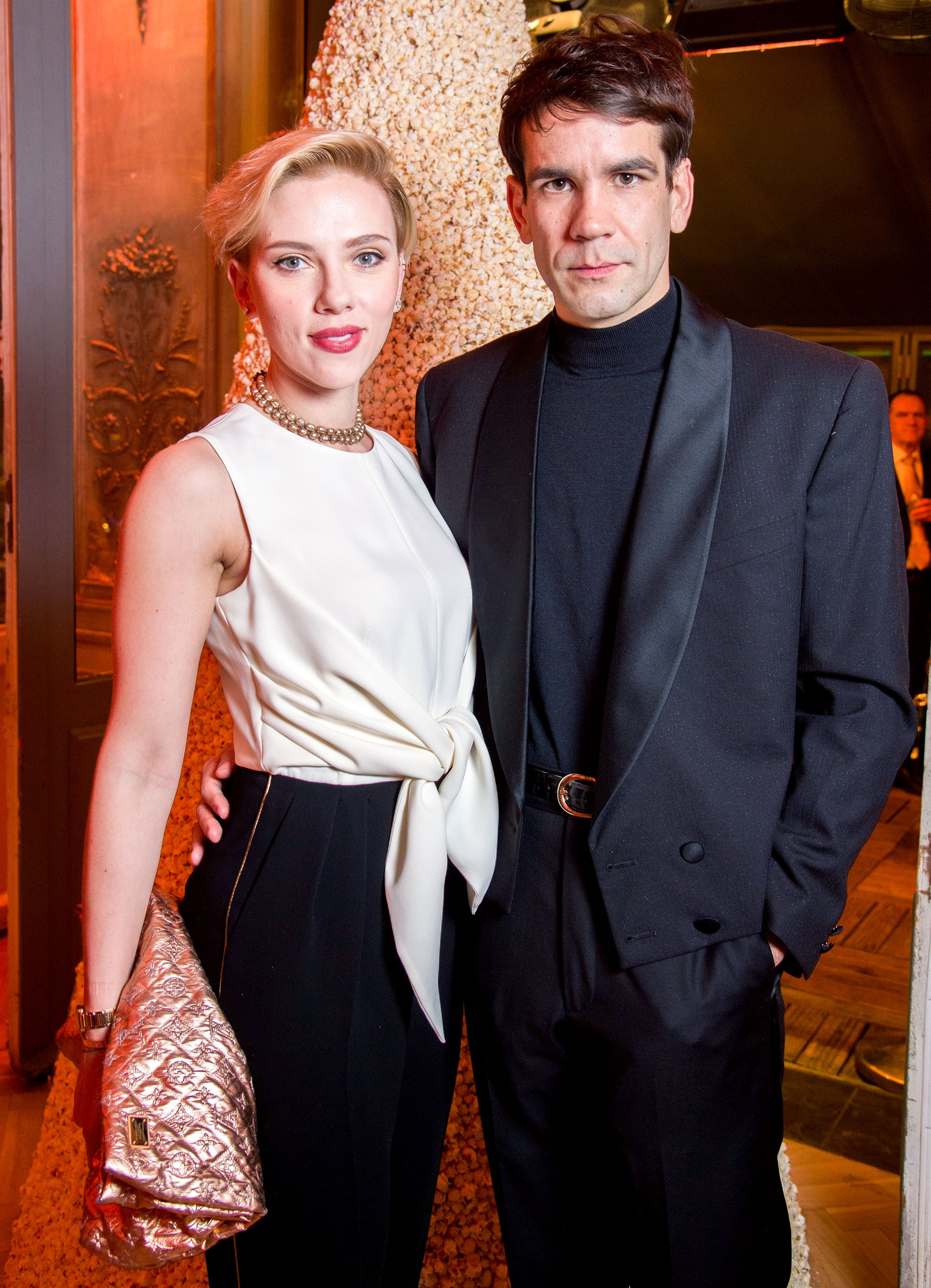 PARIS, FRANCE - DECEMBER 16:  Scarlett Johansson and Romain Dauriac attend the Yummy Pop Grand Opening Party at Theatre du Gymnase on December 16, 2016 in Paris, France.  (Photo by Pascal Le Segretain/Getty Images for Yummy Pop)