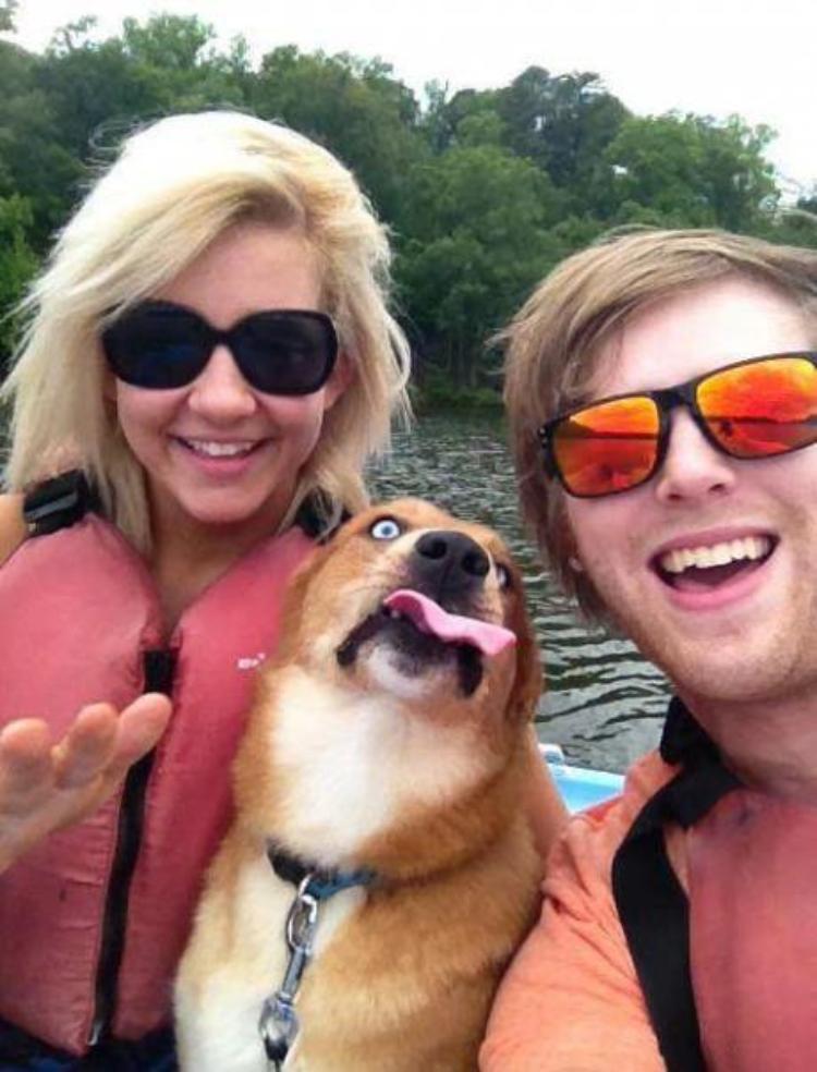 selfie-photobomb-dog-boat