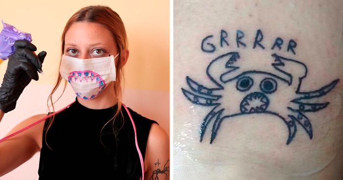 Cette tatoueuse ne sait pas dessiner et c’est précisément pourquoi ses clients la choisissent (30 nouvelles photos)
